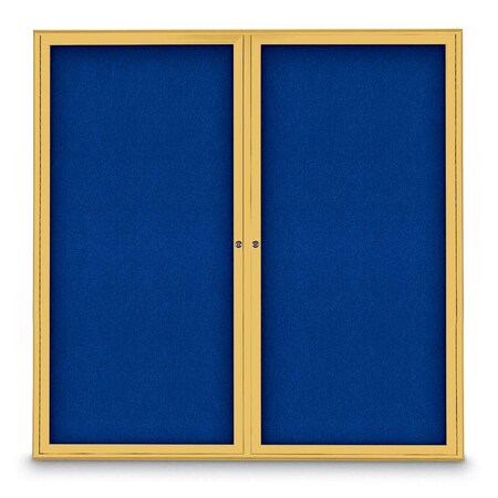 United Visual Products Sliding Door Indoor Enclosed Corkboard, 9 UV9030ACS-WHITE-RUBBER